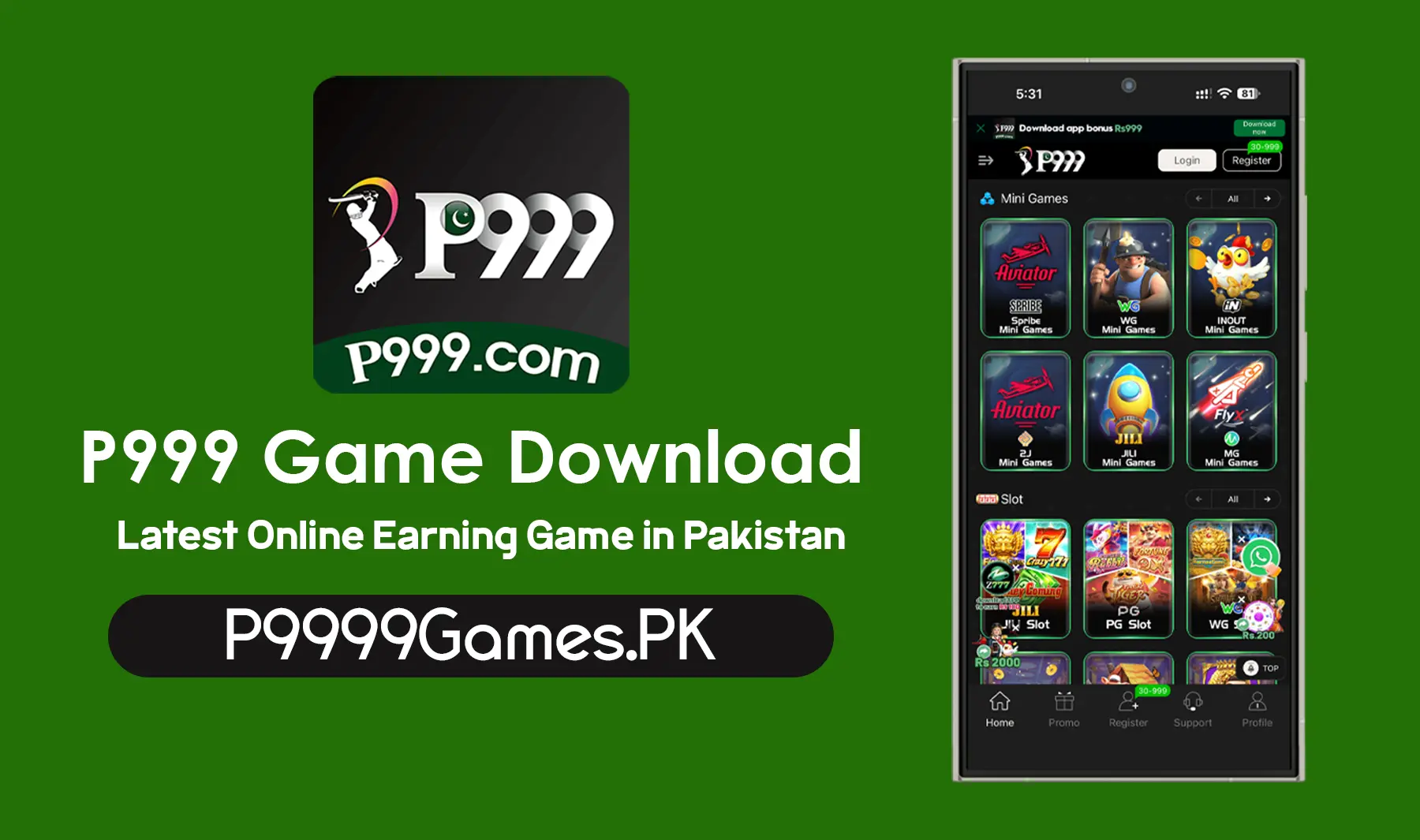 P999 Game Official Download APK | Best Earning Game In Pakistan